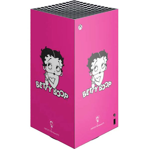 Betty Boop Pink Background XBox Series X Digital Edition Console Skin